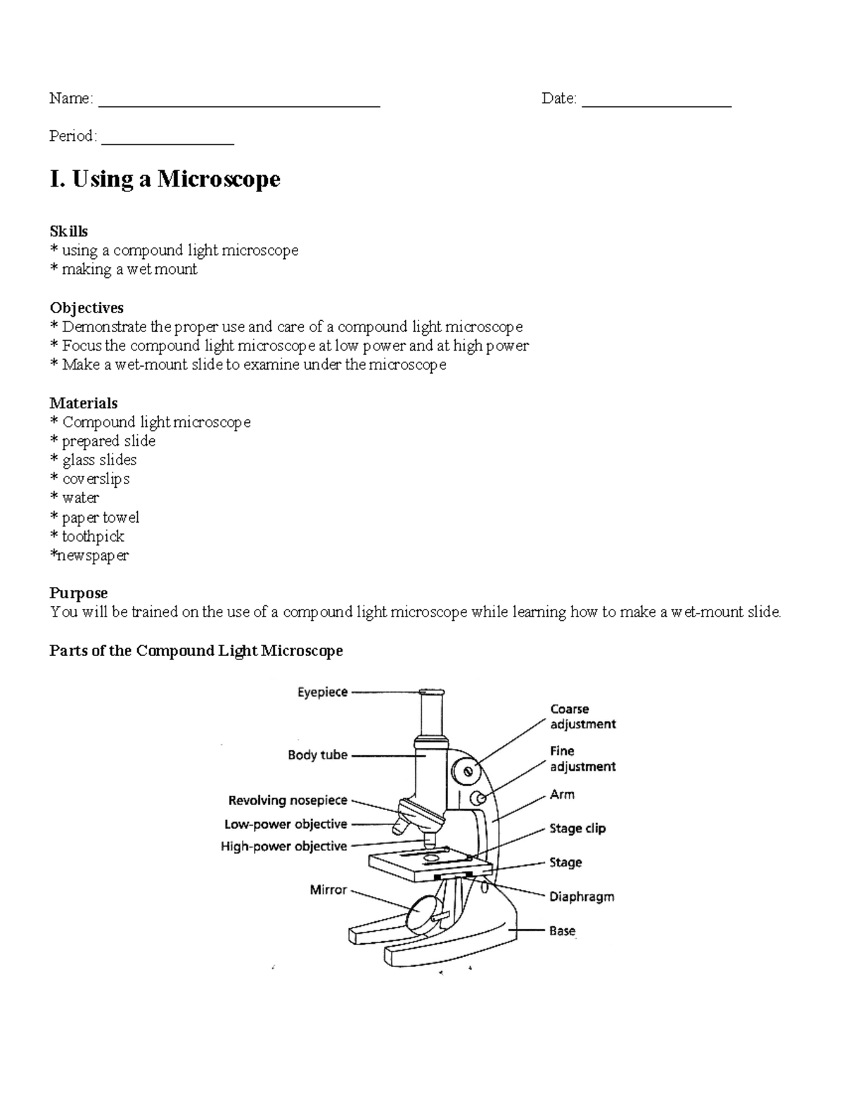 Plant-and-Animal-Cell-Microscope-Lab - Name ...