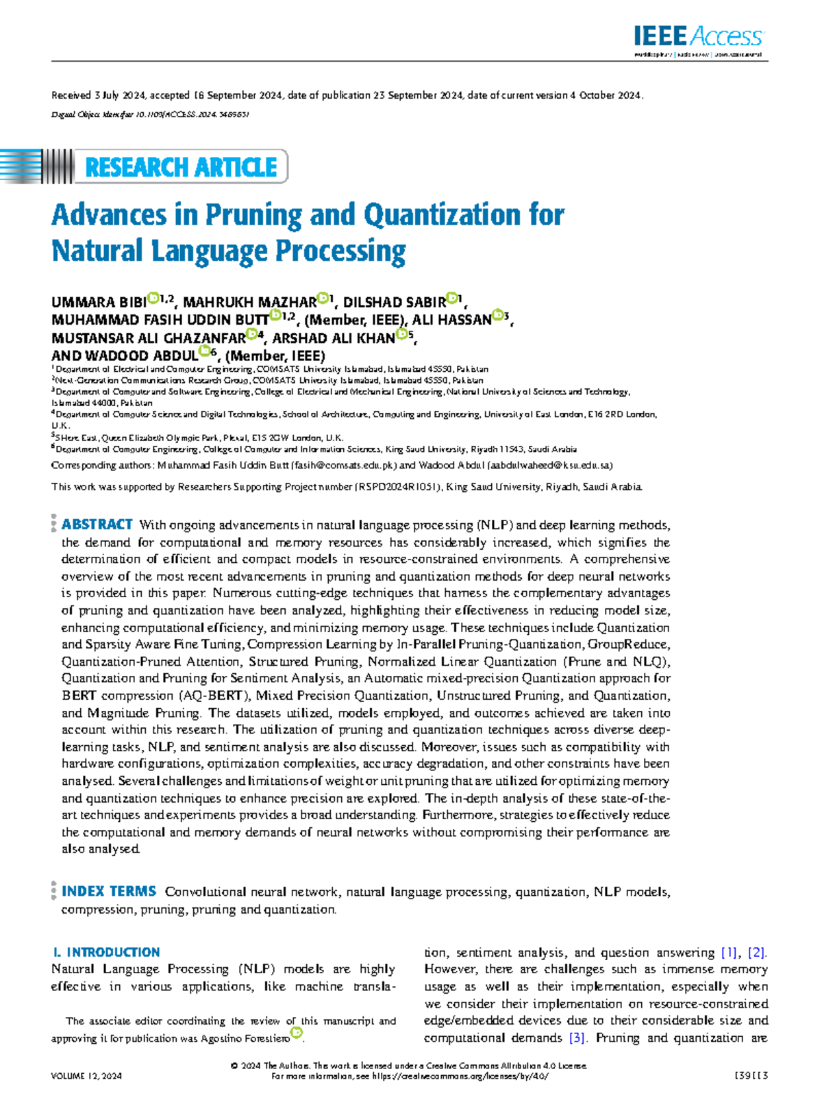 Advances in Pruning and Quantization for NLP (CS 2024) - Studocu
