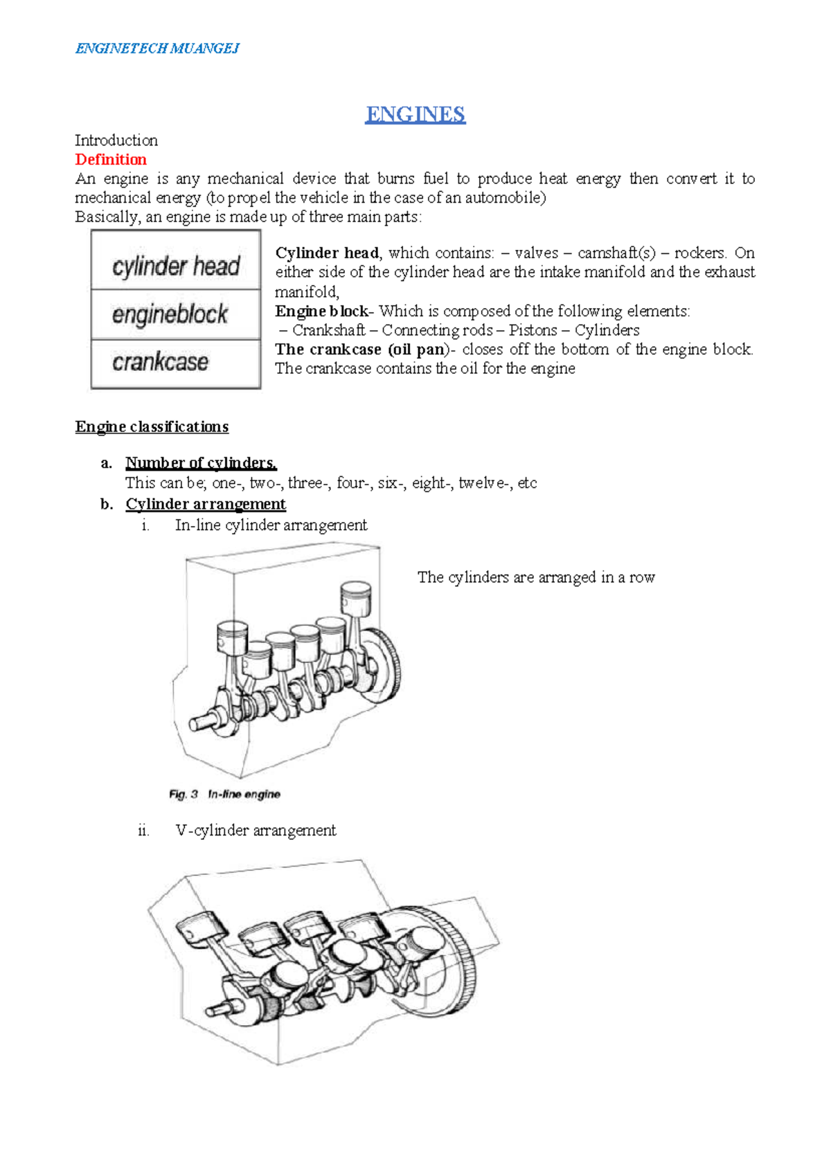 ENGINETECH MUANGEJ Engine Lecture Notes: Comprehensive Overview of ...