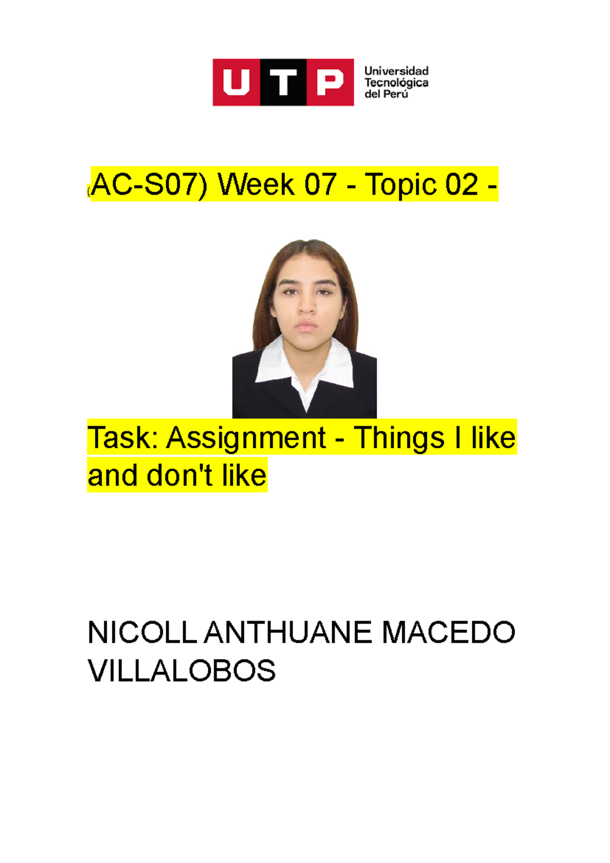 ingles 2 basico tc2 - Ingles I - (AC-S07) Week 07 - Topic 02 - Task ...