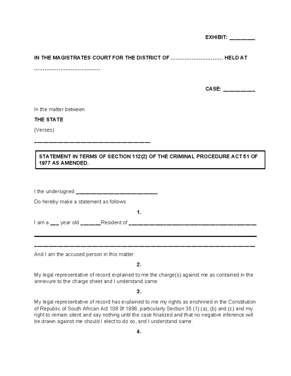 Case Statement: Illegal Immigration Section 112(2) - Magistrates Court ...