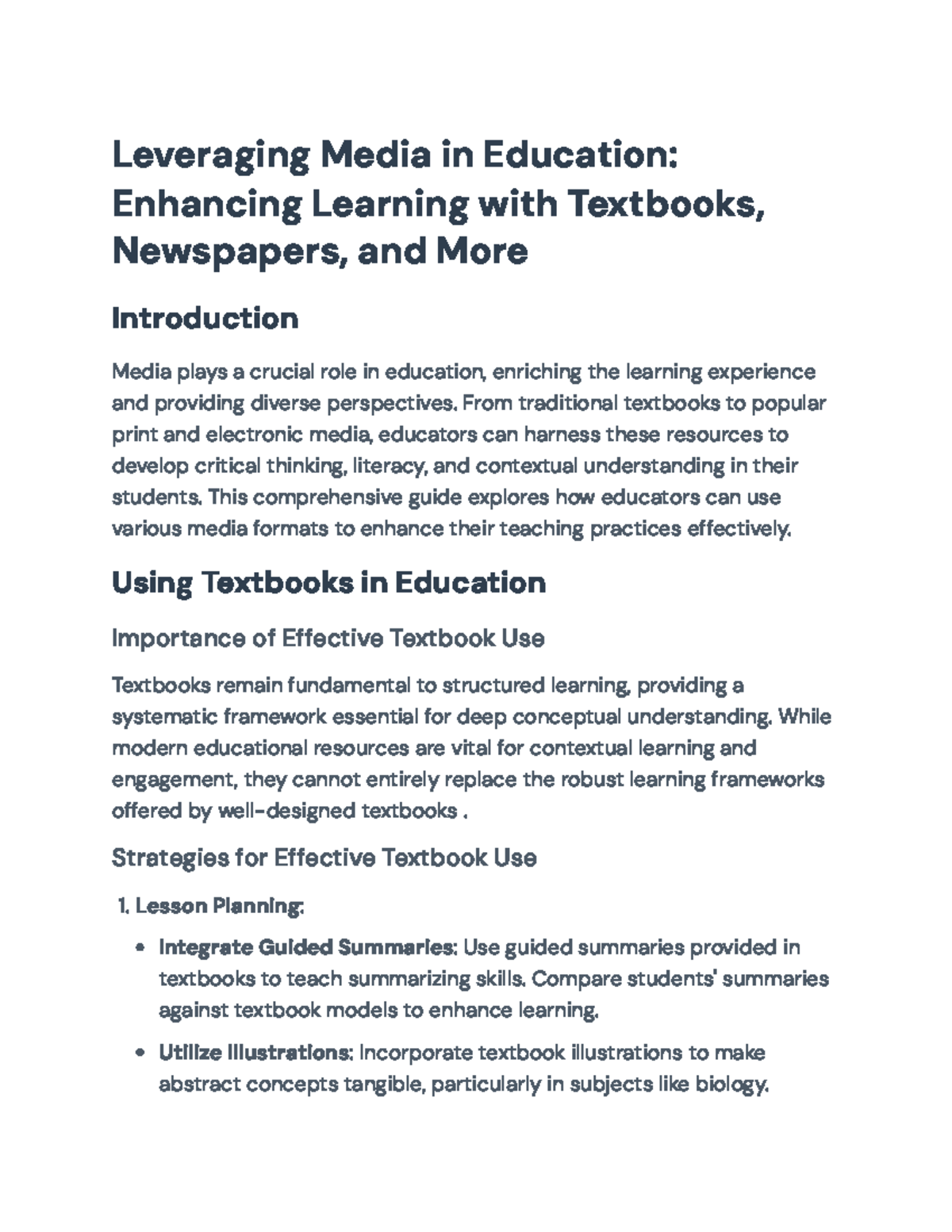 Leveraging Media in Education: Enhancing Learning Through Texts & More ...