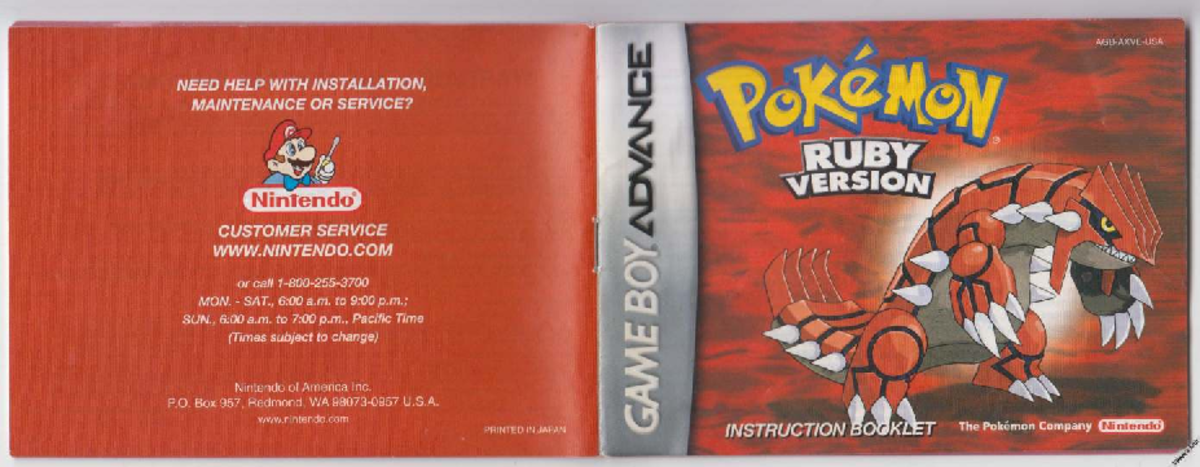 Pokémon Ruby Version - Installation & Safety Instructions Guide - Studocu