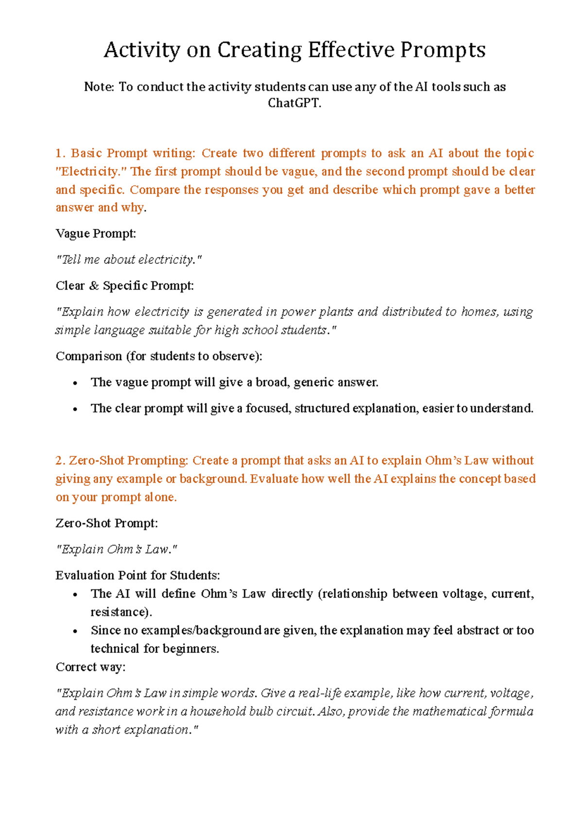 Prompts Assignment 1: Creating Effective AI Interaction Techniques ...