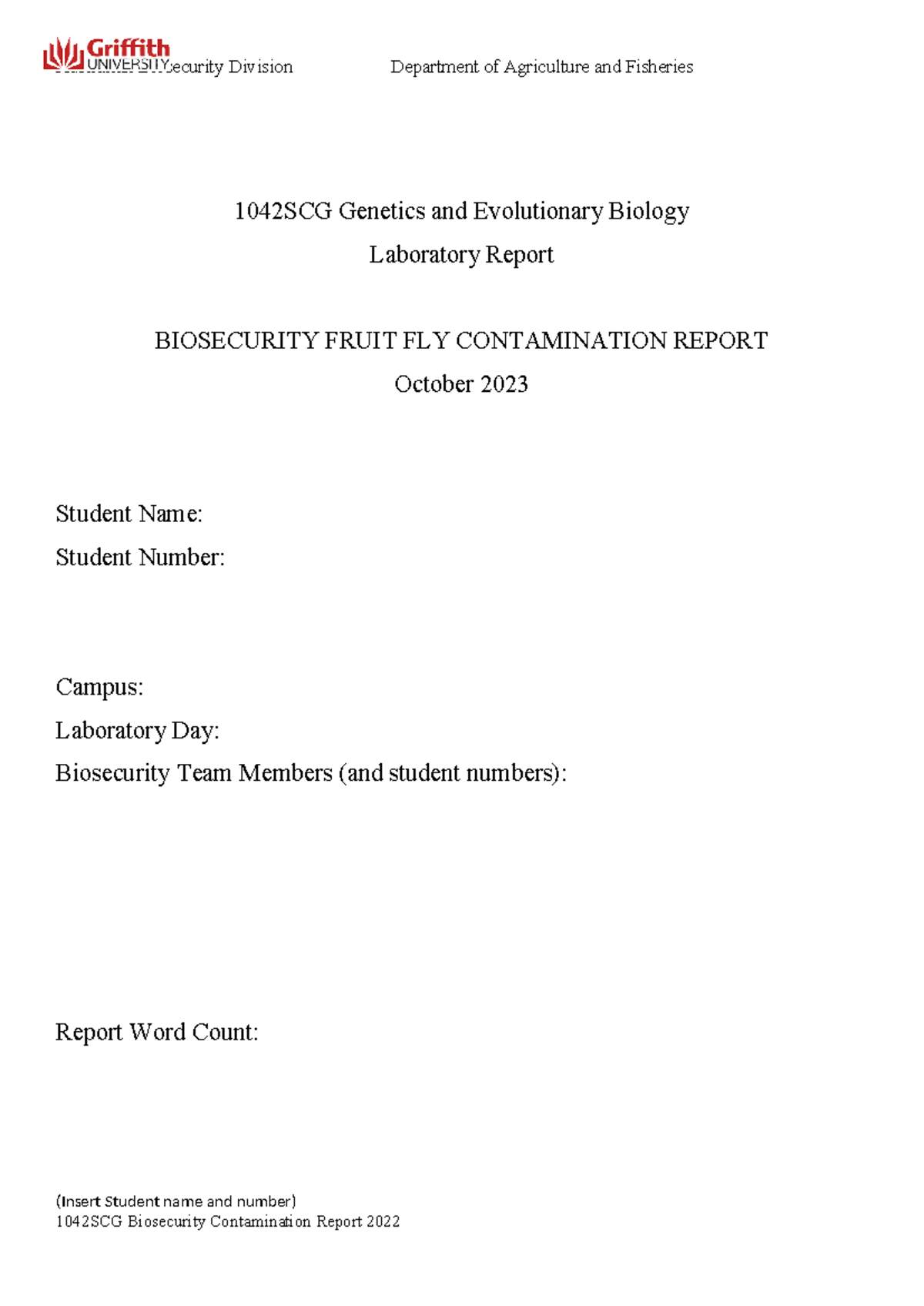1042SCG+Biosecurity+Report+Template+2023 copy - 1042SCG Genetics and ...