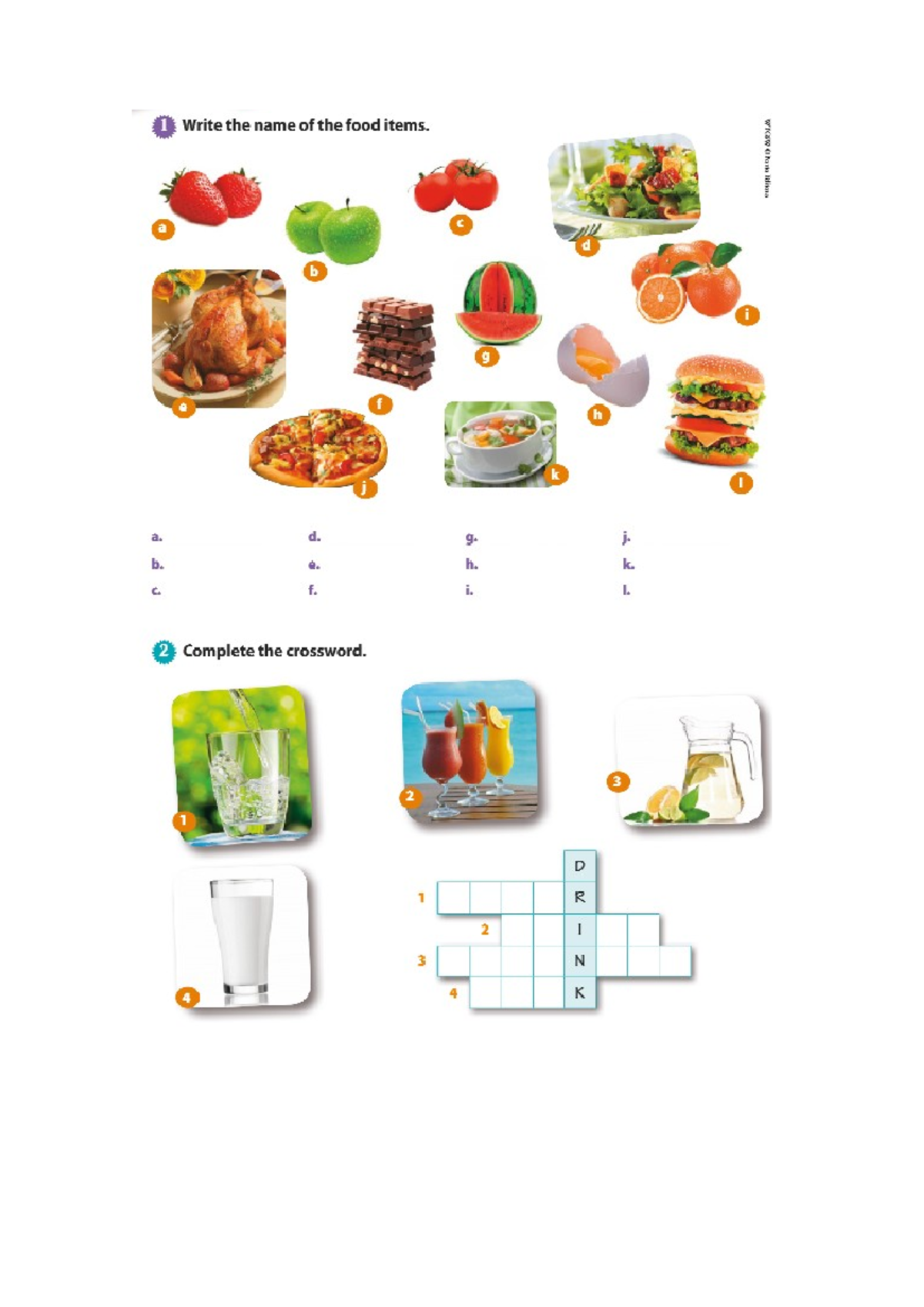 6º Grade Food and Drink Worksheet - Vocabulary & Exercises - Studocu