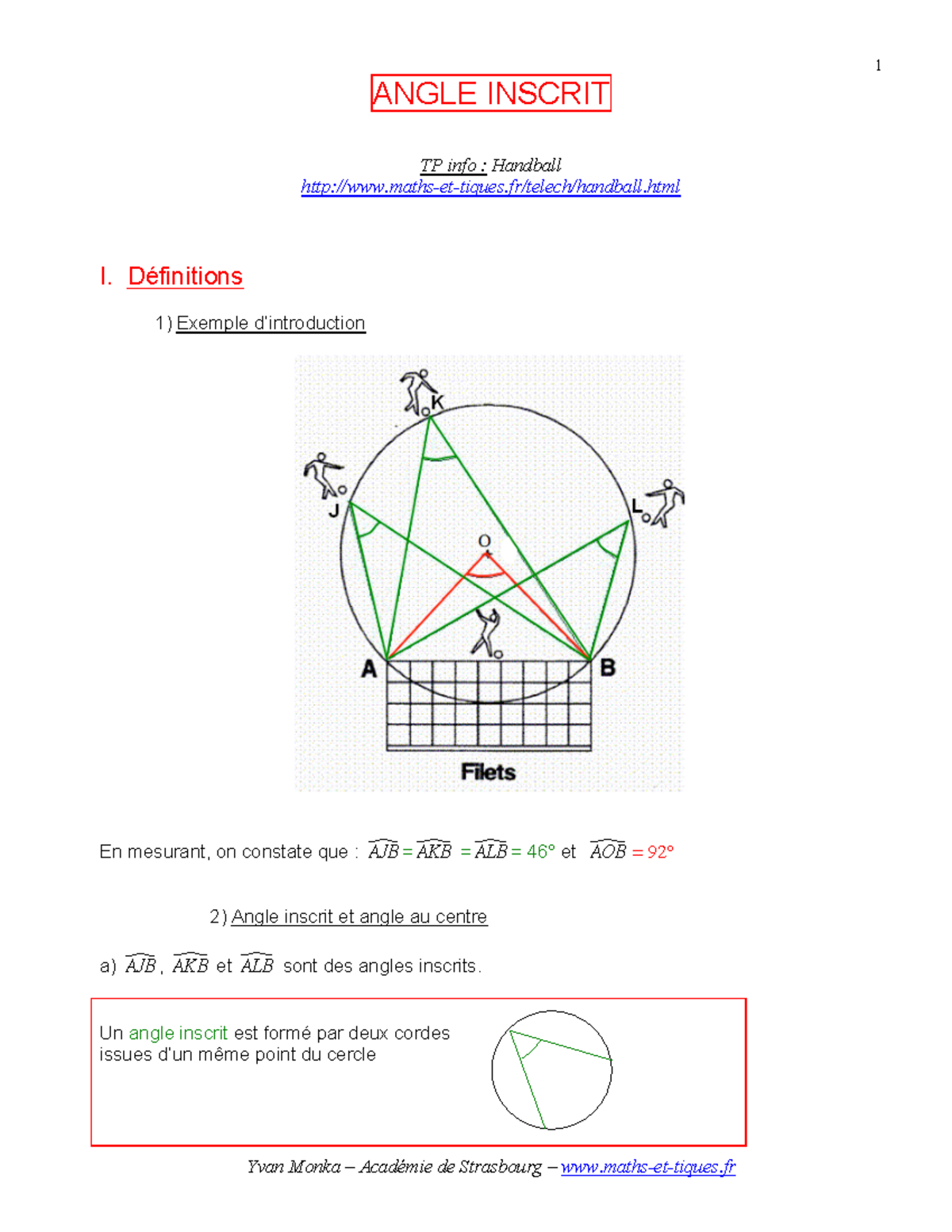 Angle inscrit pdf - 1 Yvan Monka – Académie de Strasbourg – maths-et ...