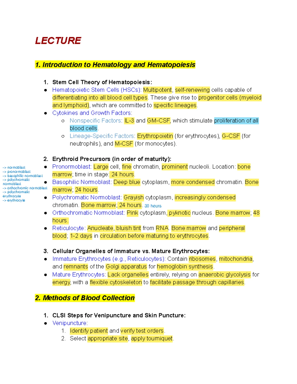 Methods of Blood Collection: HEMA Lecture Notes - Studocu