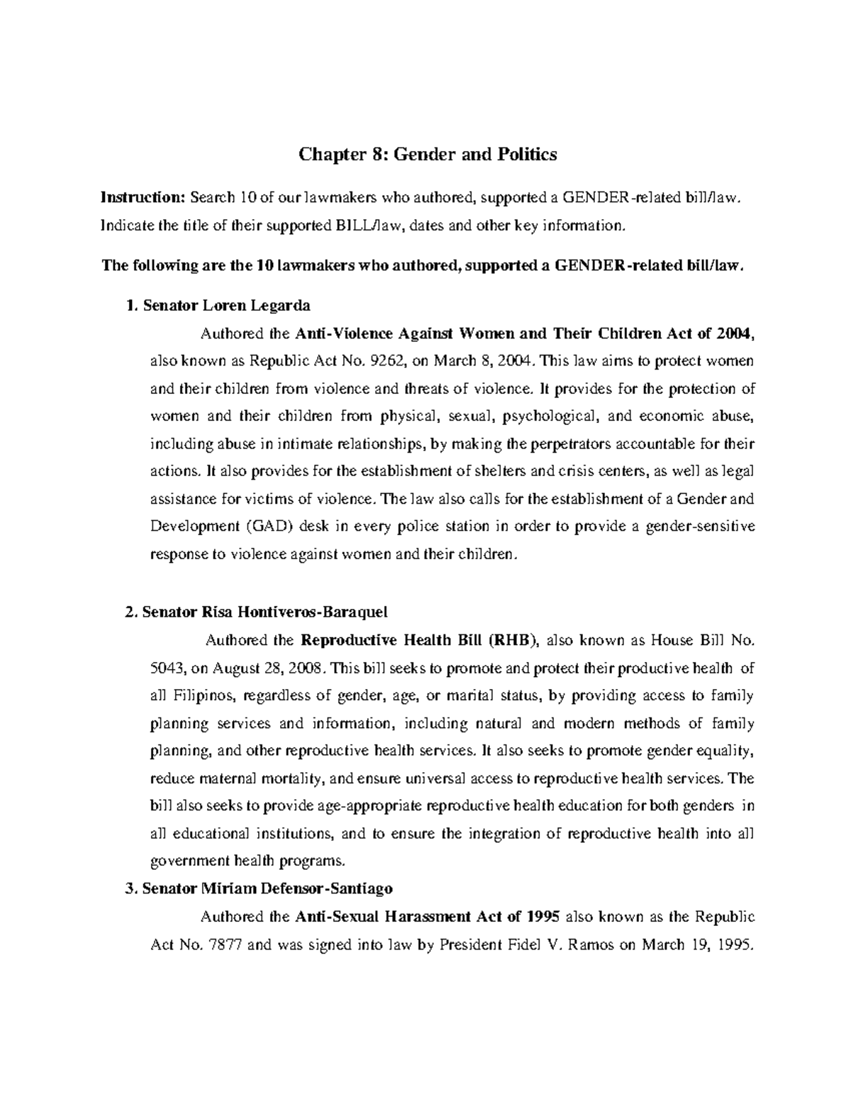 Doc22 - Gender and Society - Chapter 8: Gender and Politics Instruction ...