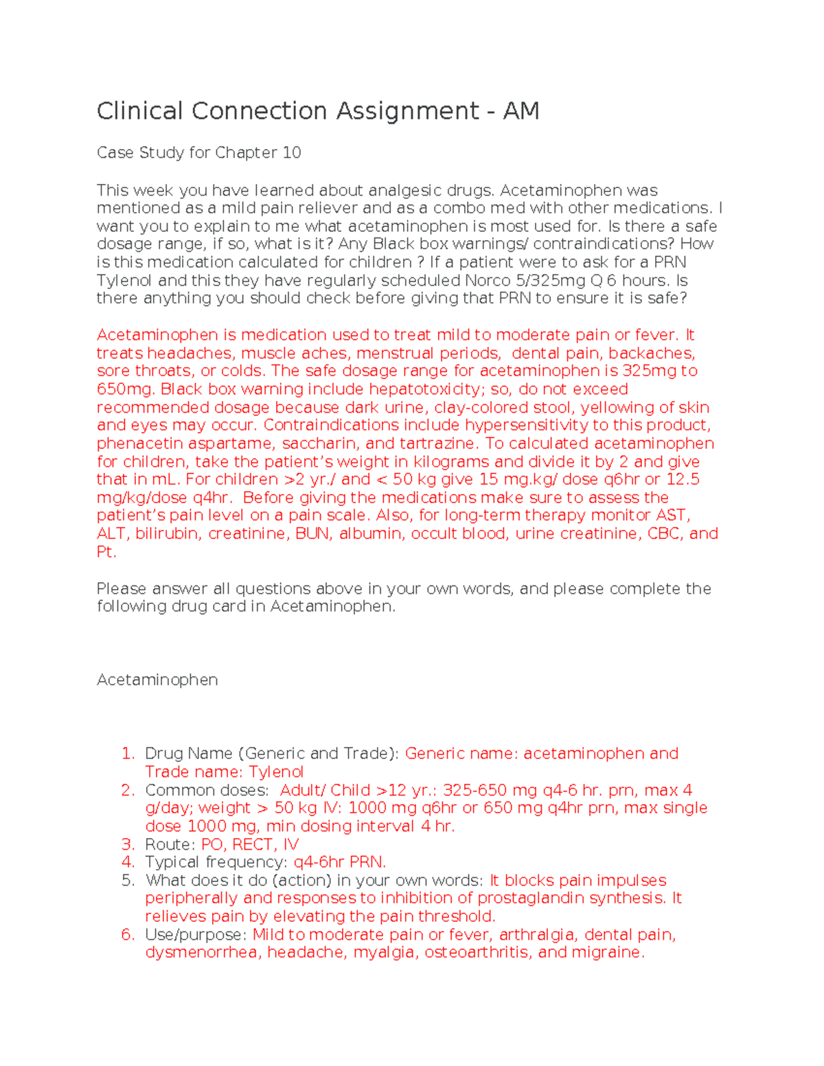 Case Study for Chapter 10 Pharmacology - Clinical Connection Assignment ...