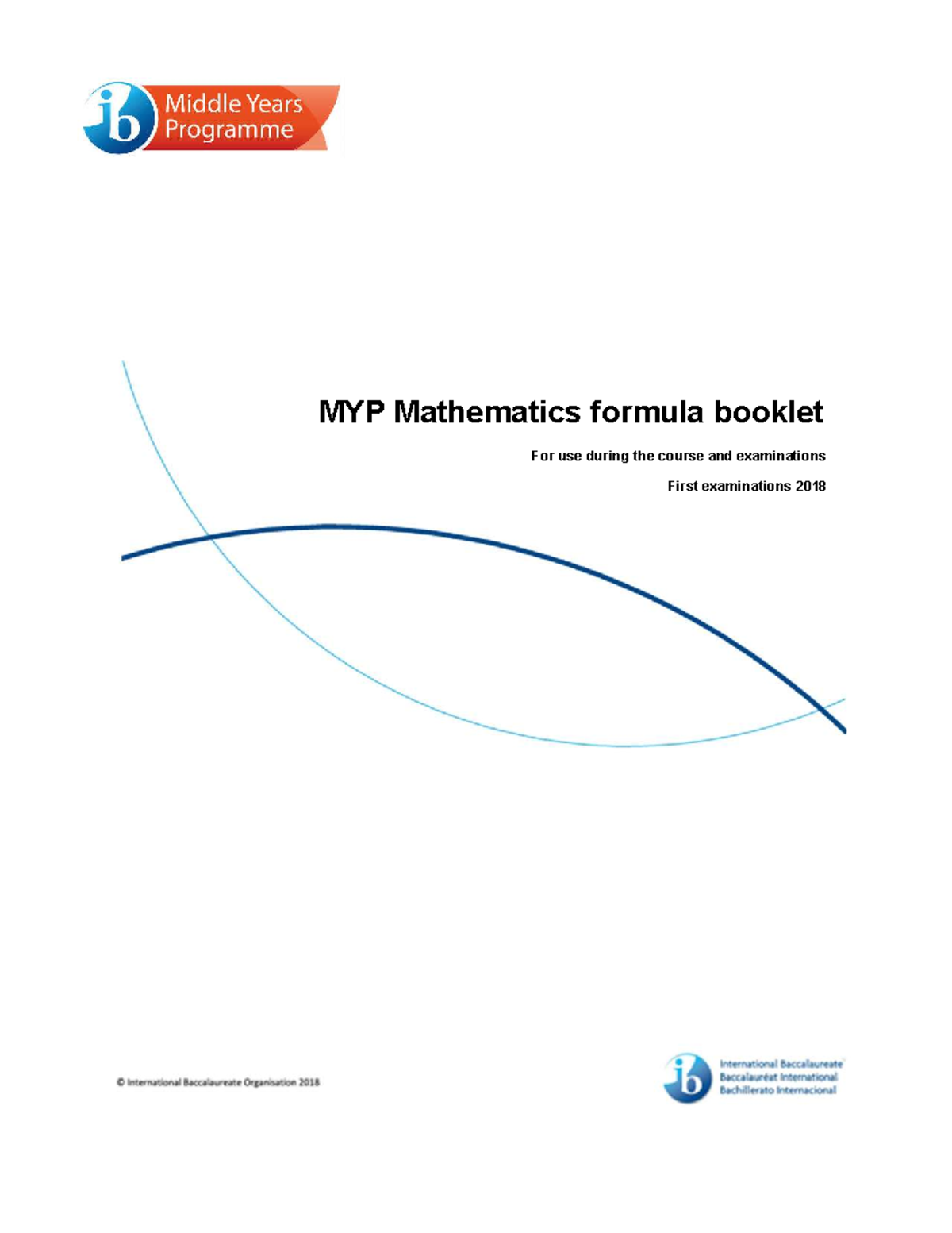 MYP Mathematics Formula Booklet 2025 Edition for Exams - Studocu