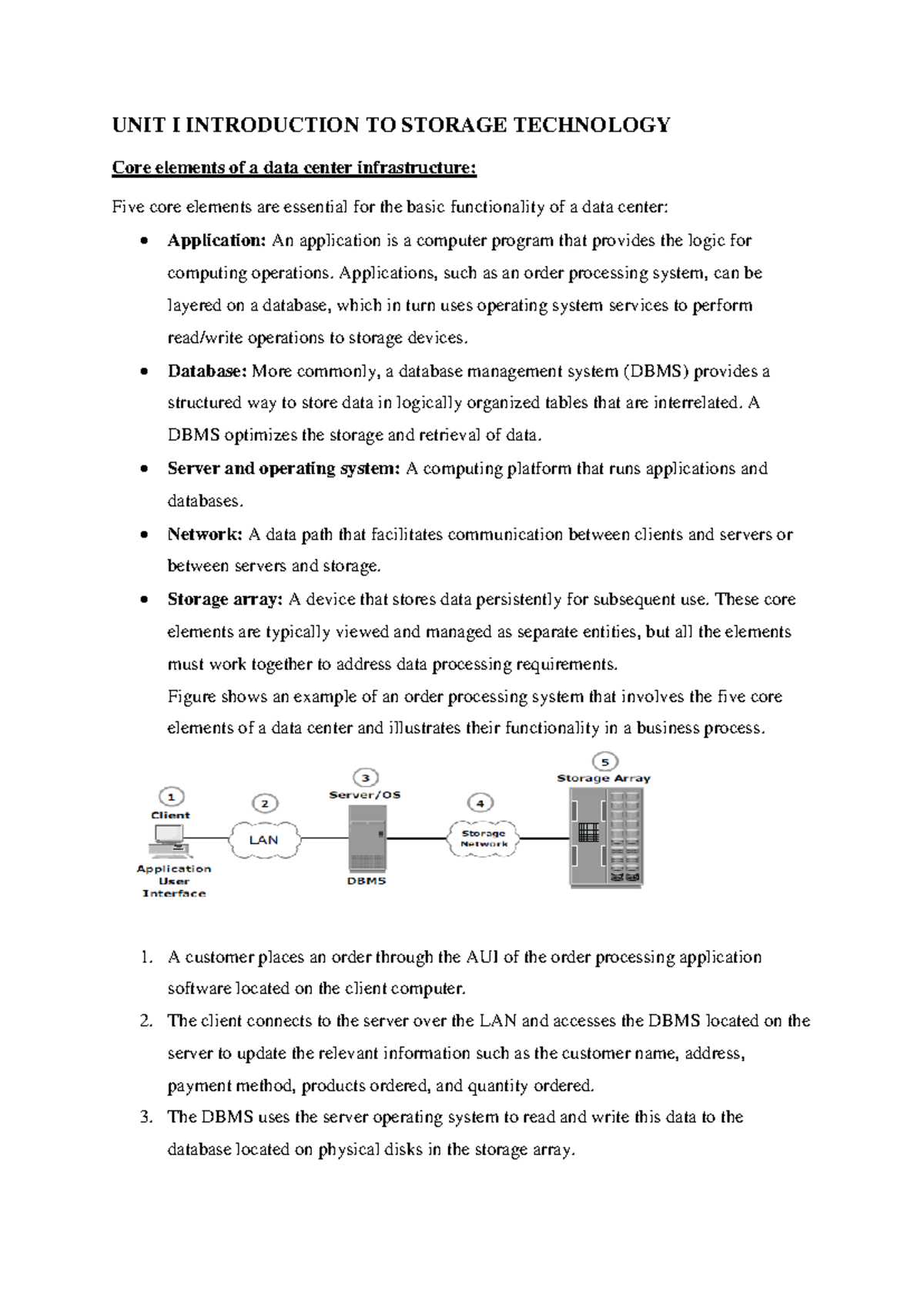 Information Storage Management 1 - UNIT I INTRODUCTION TO STORAGE ...