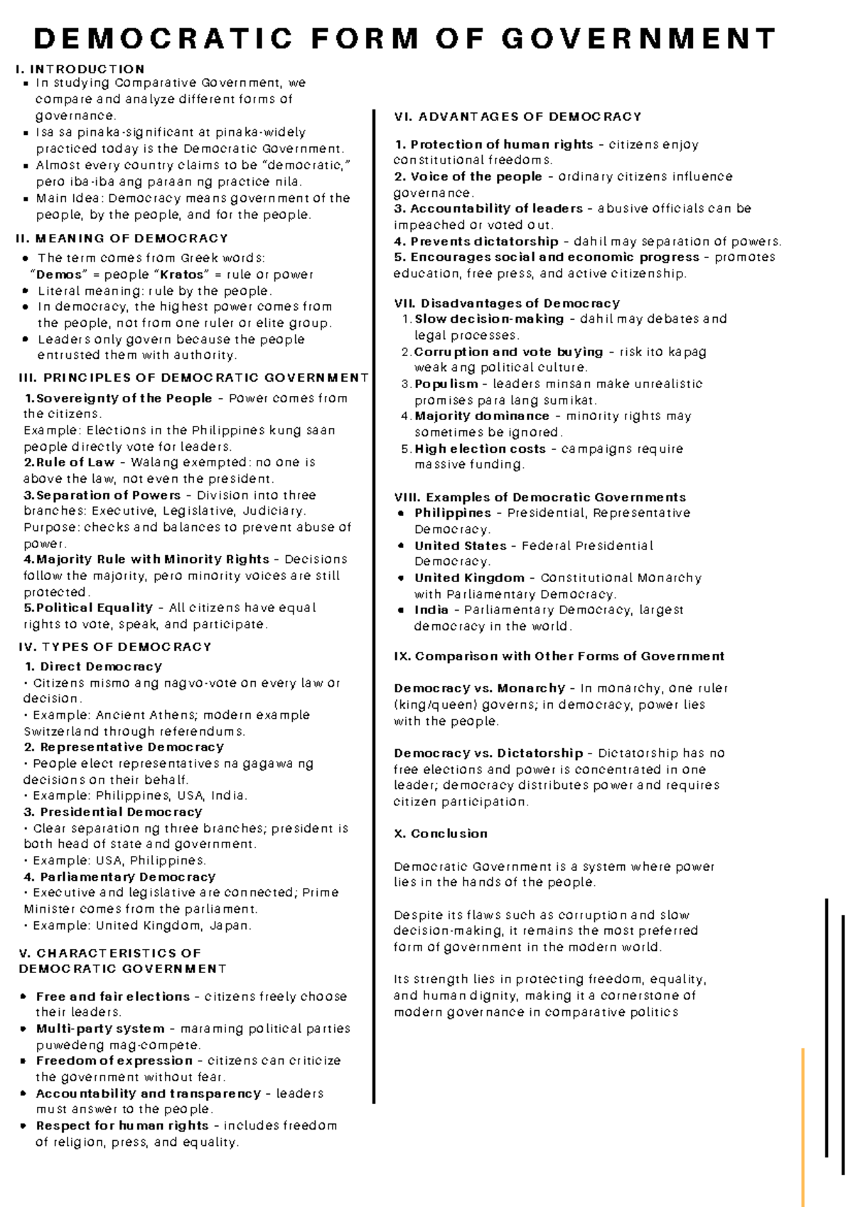 Comparative Government: Understanding Democratic Systems (POL 101 ...