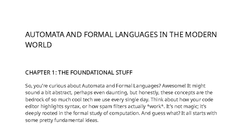 Automata Basics: Foundations of Formal Languages (WD 112) - Studocu
