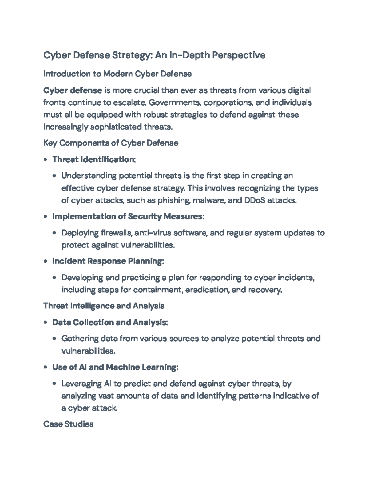 Cyber Defense Strategy Overview and Best Practices for Implementation ...