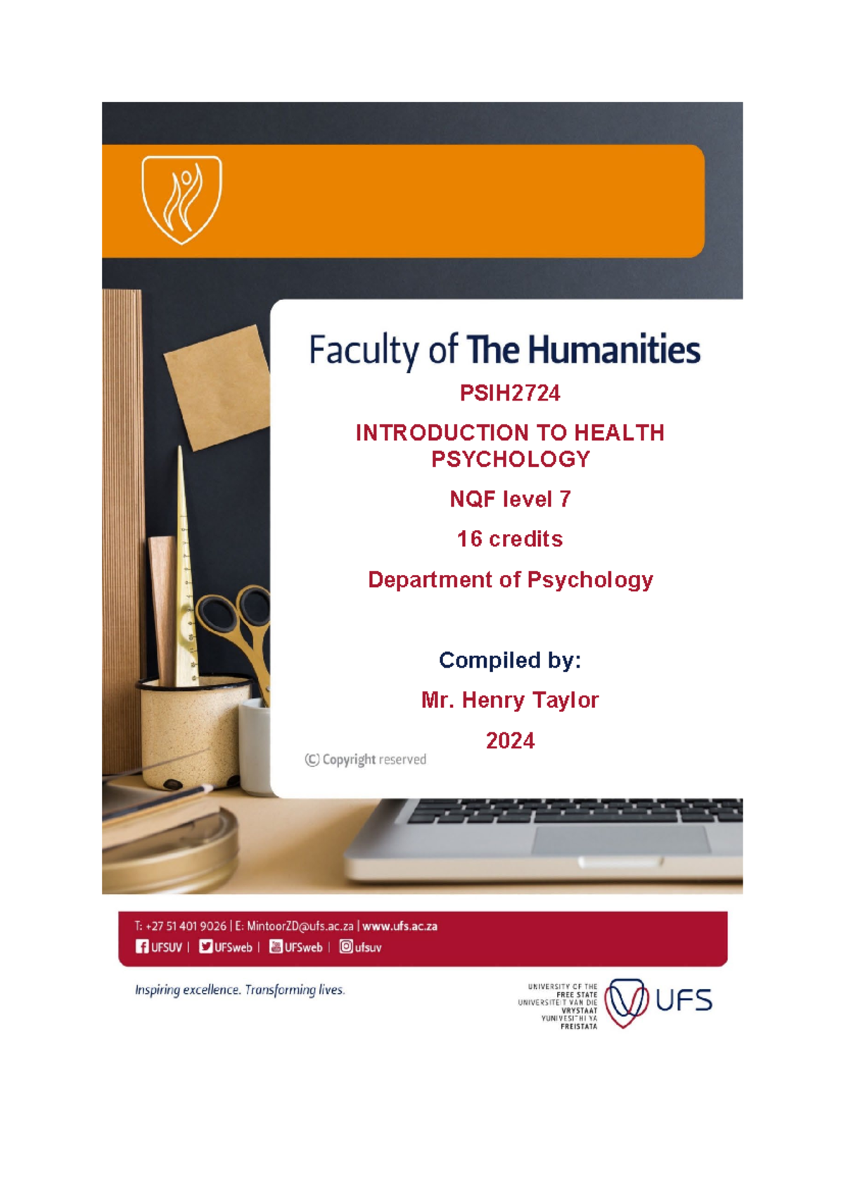 PSIH2724 Introduction to Health Psychology Study Guide 2024 - Studocu