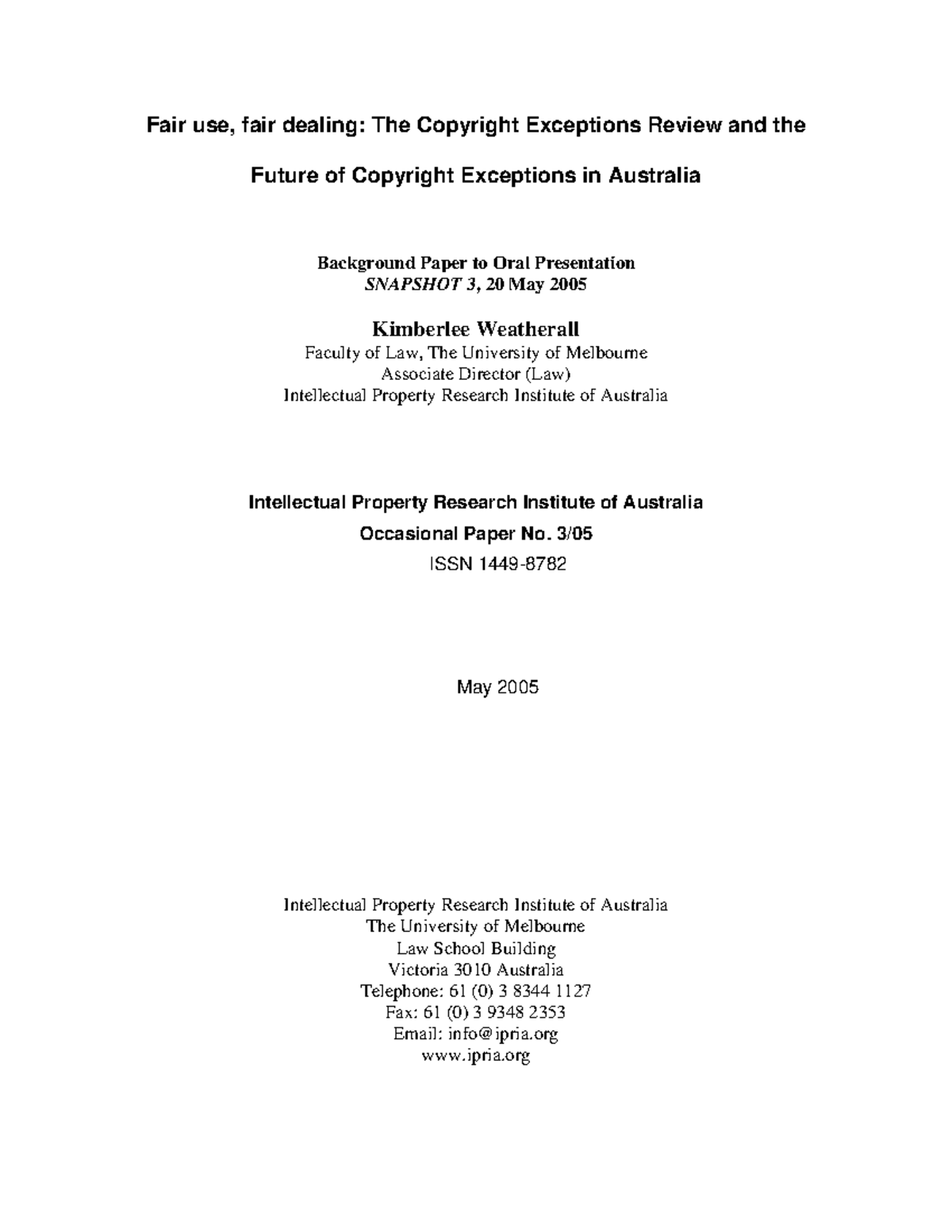 Fair Use UNDER Copyright Law: Analyzing Australia's Approach to ...