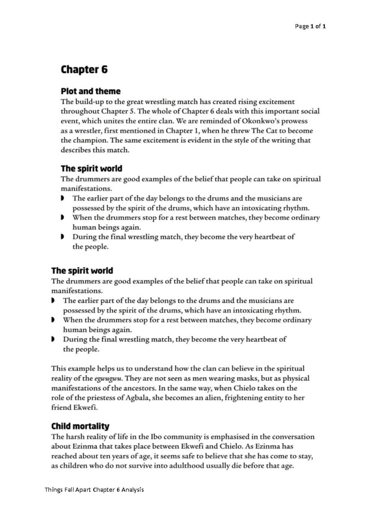 Things Fall Apart: Chapter 6 Analysis of Plot and Theme - Studocu