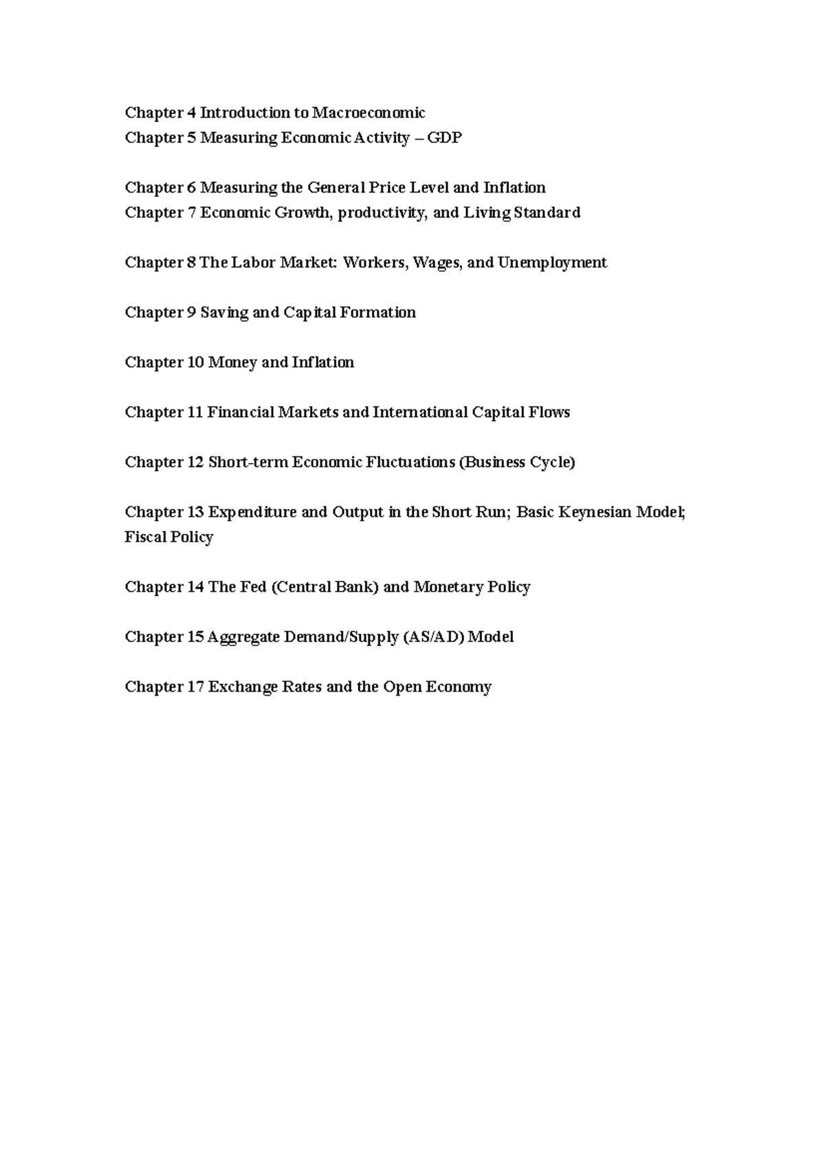 Macroeconomics Notes: Chapters 4-17 Overview of Key Concepts - Studocu