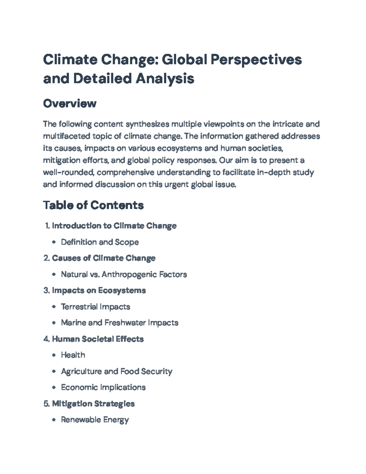 Climate Change: Global Perspectives & Detailed Analysis (Course Code ...