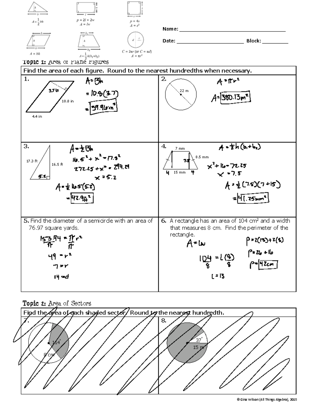 Unit 11 Study Guide - Algebra (Volume & Surface Area) - Studocu