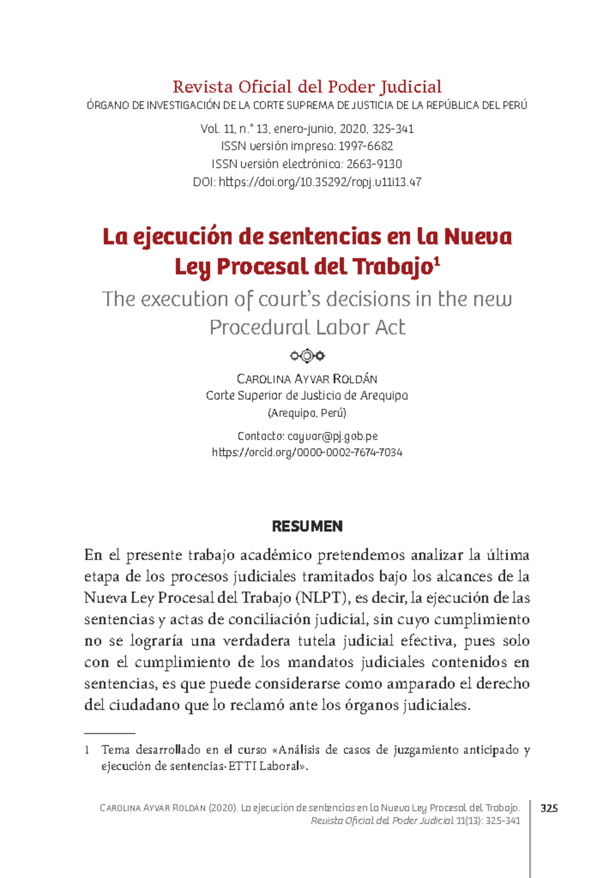 Ejecución de Sentencias en la Nueva Ley Procesal del Trabajo (NLPT ...