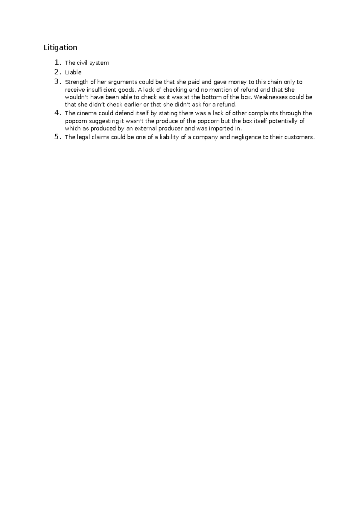 Litigation 101: Exemplar Essay on Liability and Negligence - Studocu