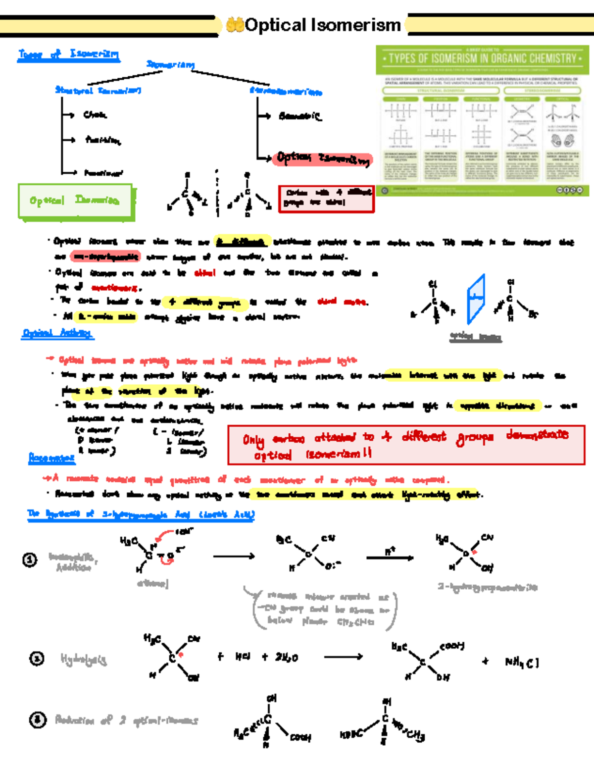 Optical Isomerism - Fact Recall for CHM 101 - Studocu