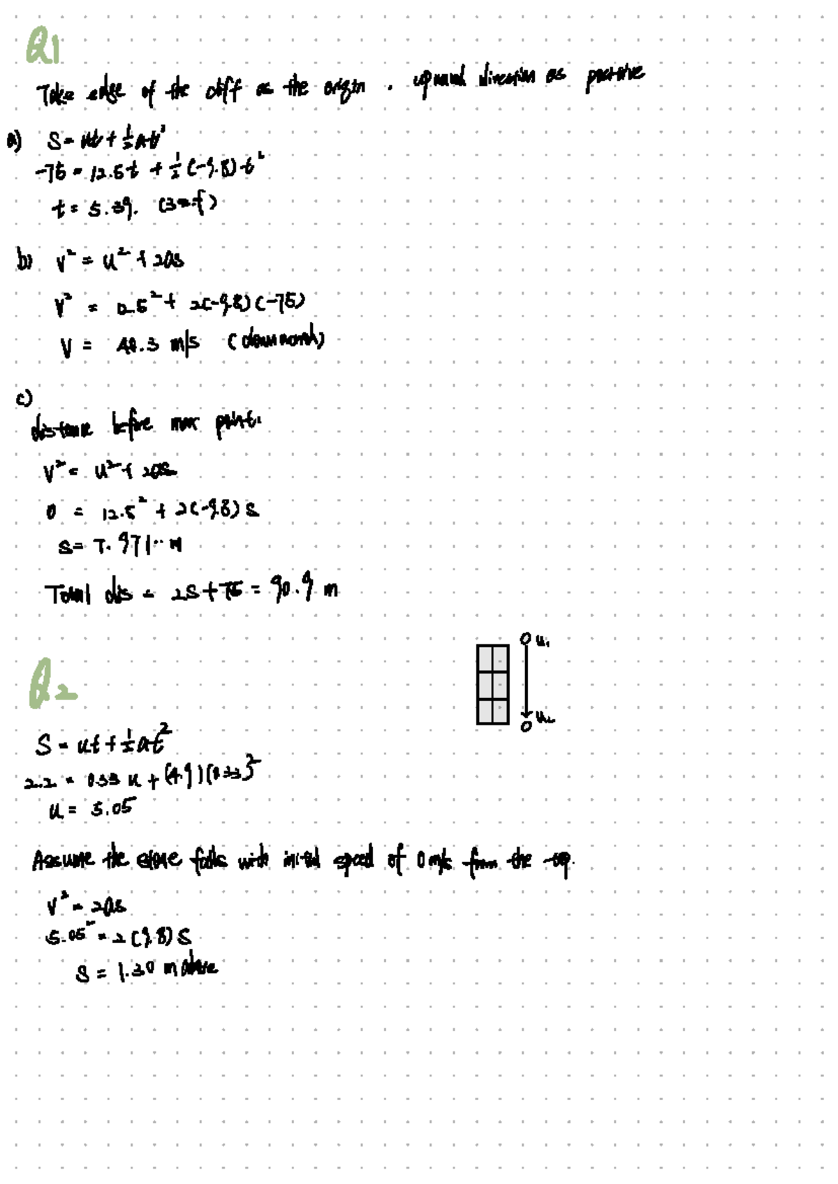Physics Tutorial 1 Homework: Kinematics and Motion Analysis - Studocu