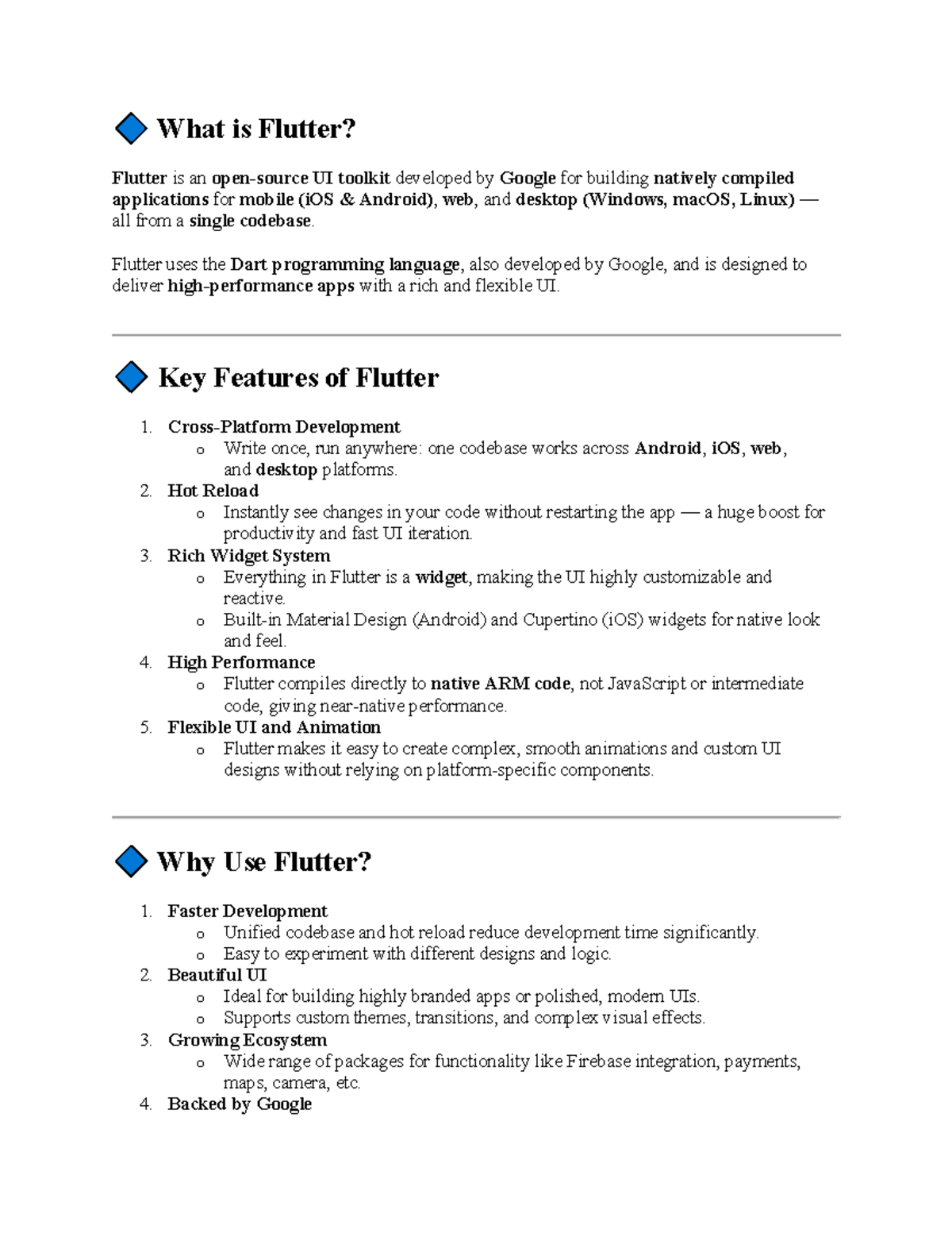 🔷 What is Flutter? Overview of Features and Benefits - Studocu
