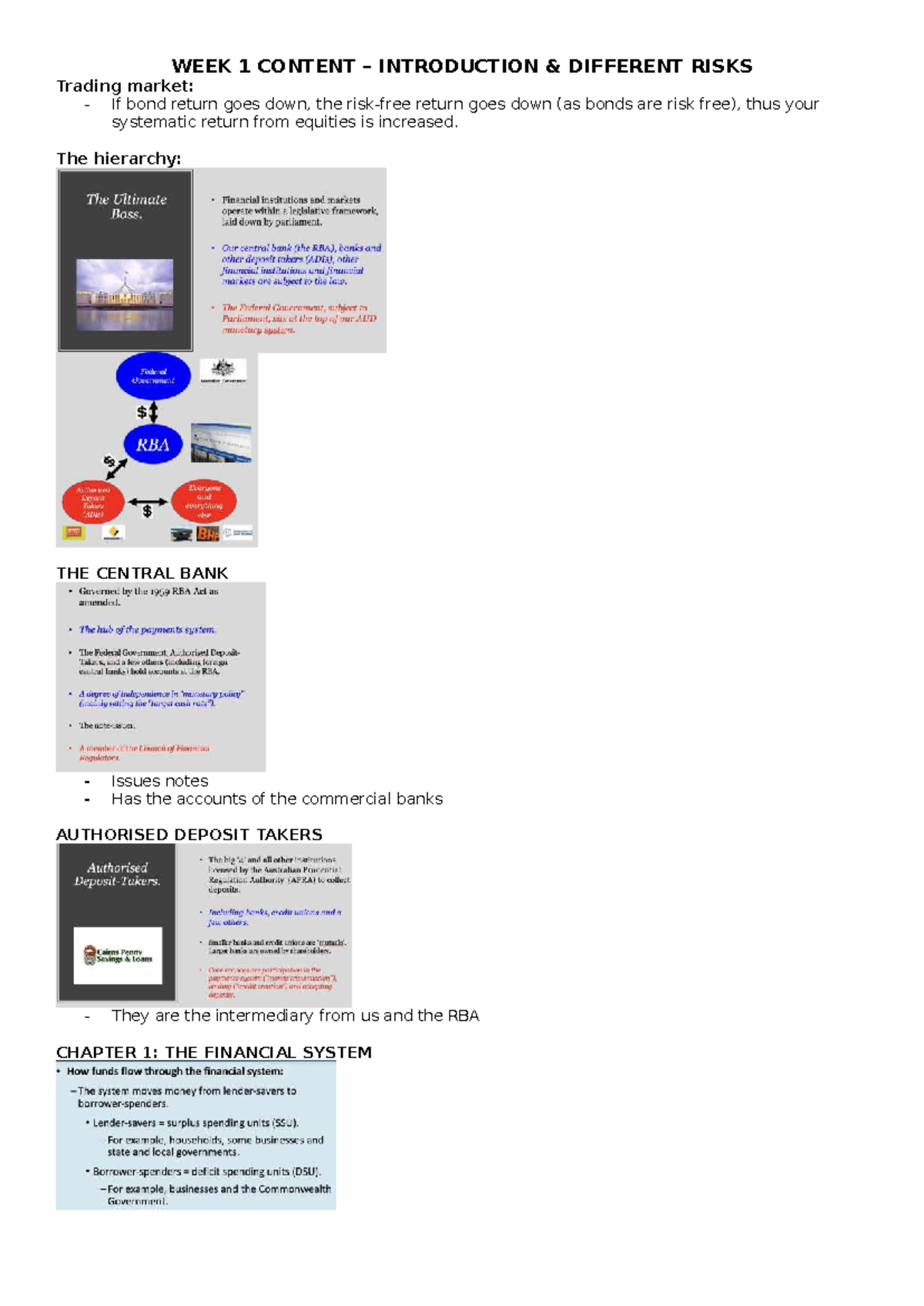 WEEK 1 Content - WEEK 1 CONTENT – INTRODUCTION & DIFFERENT RISKS ...