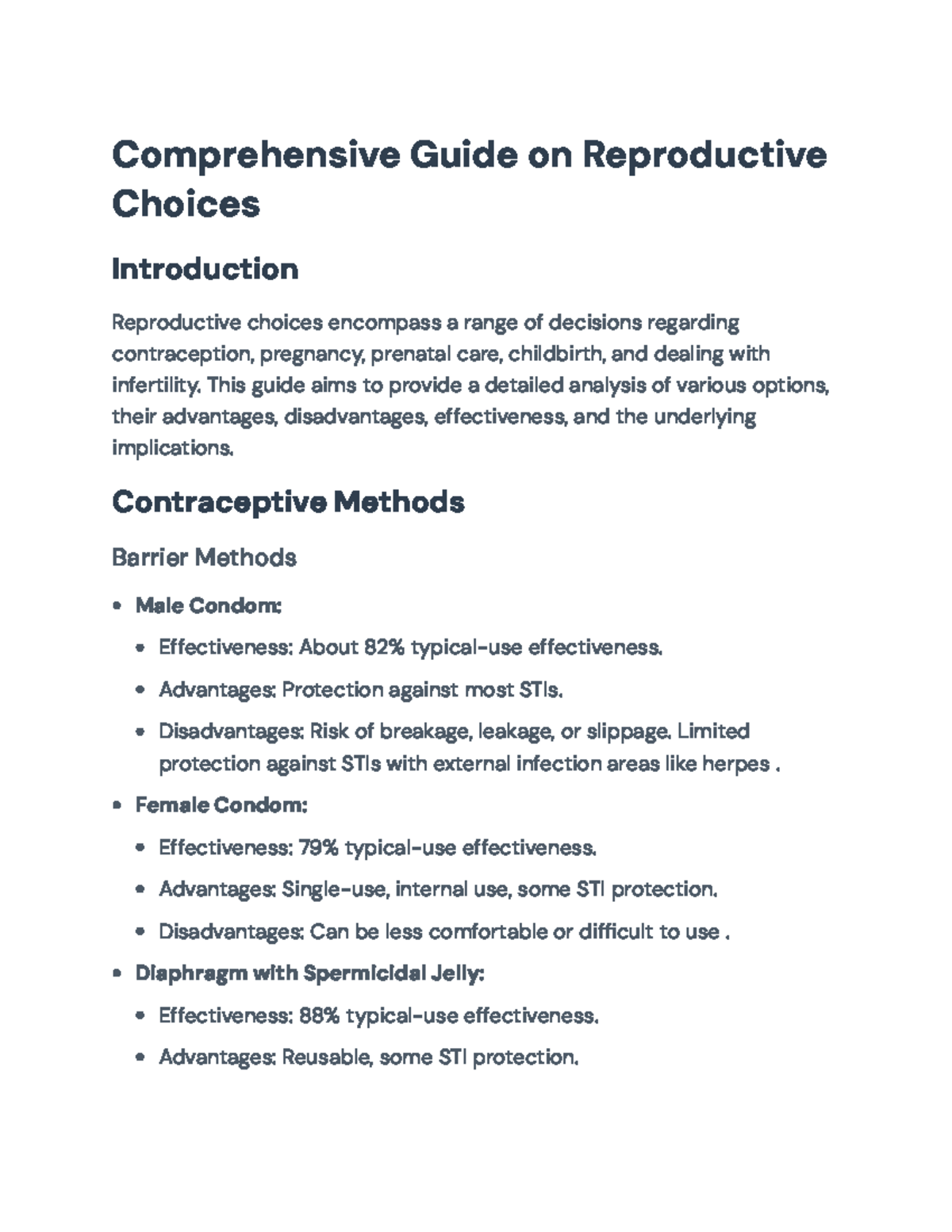 Comprehensive Guide on Reproductive Choices and Health Options ...
