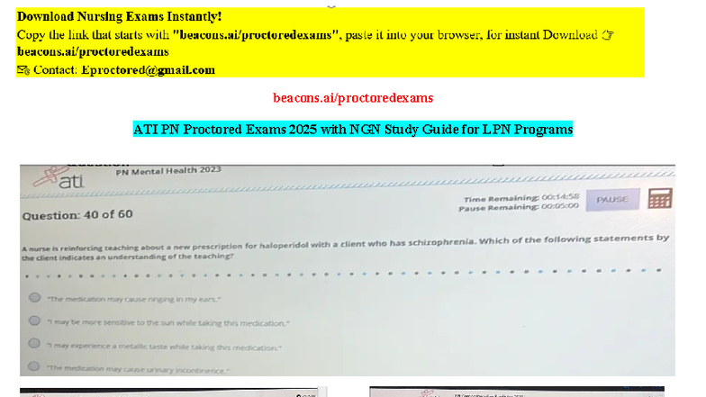 Full PN ATI Proctored Final Exam Testbank 2025 with NGN Study Guide ...