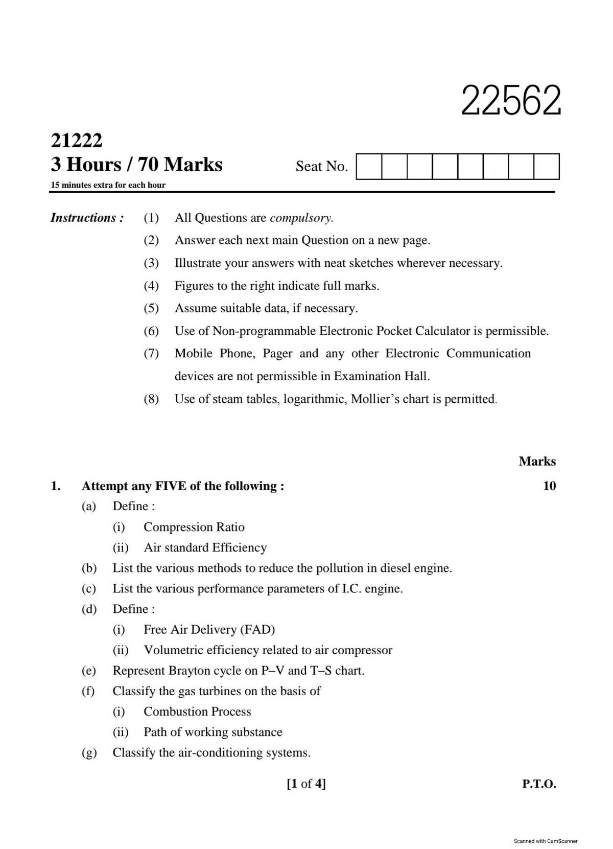 22562 Summer 2022 Exam Paper: I.C. Engine & Compressor Concepts - Studocu