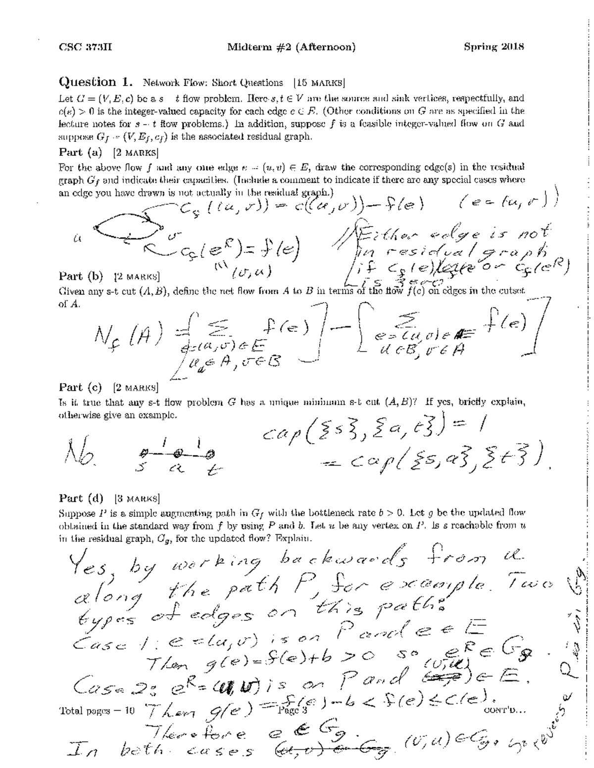 Midterm 2 with solutions - Csc373H1 - Studocu