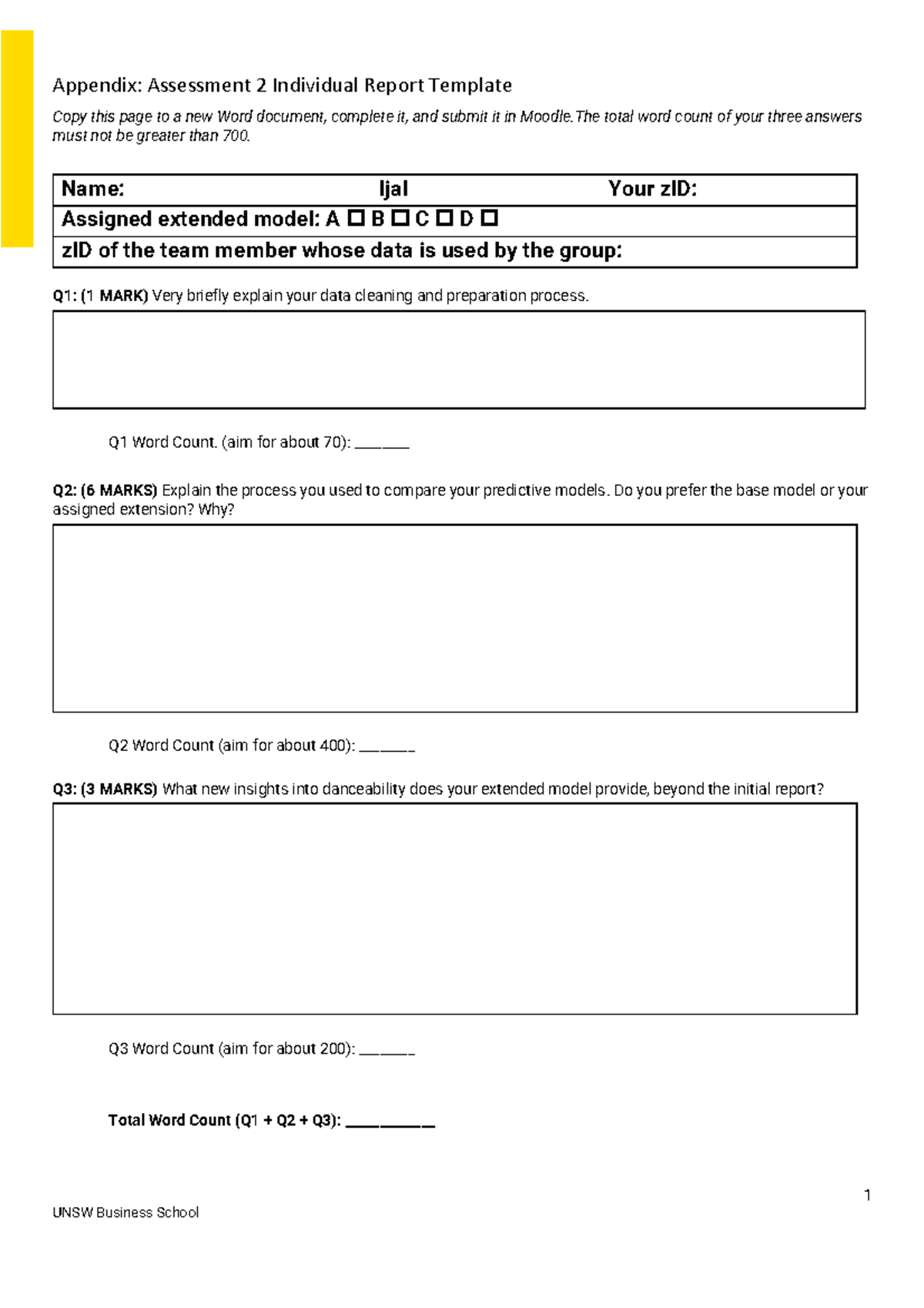 COMM1190 A2 Individual Report Template Instructions 2025 T3 - Studocu