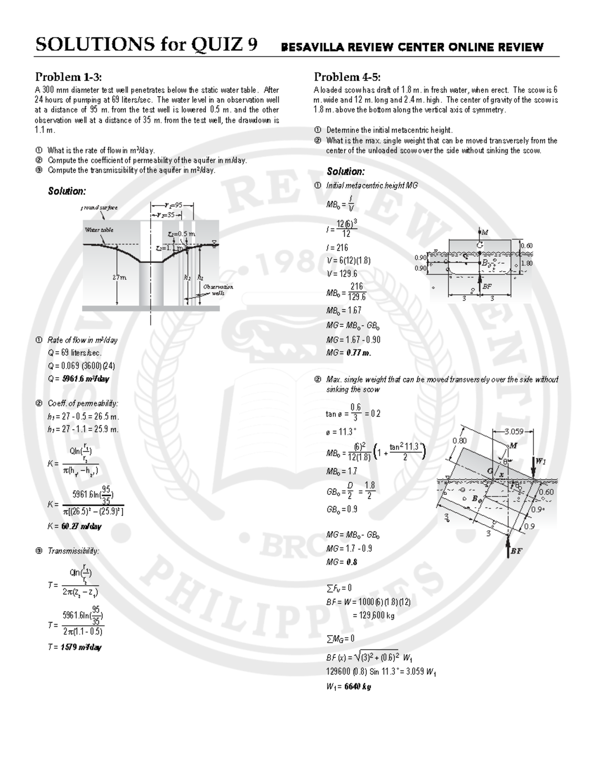 Hydraulic Analysis and Equilibrium Problems - CIV 101 Final Exam - Studocu