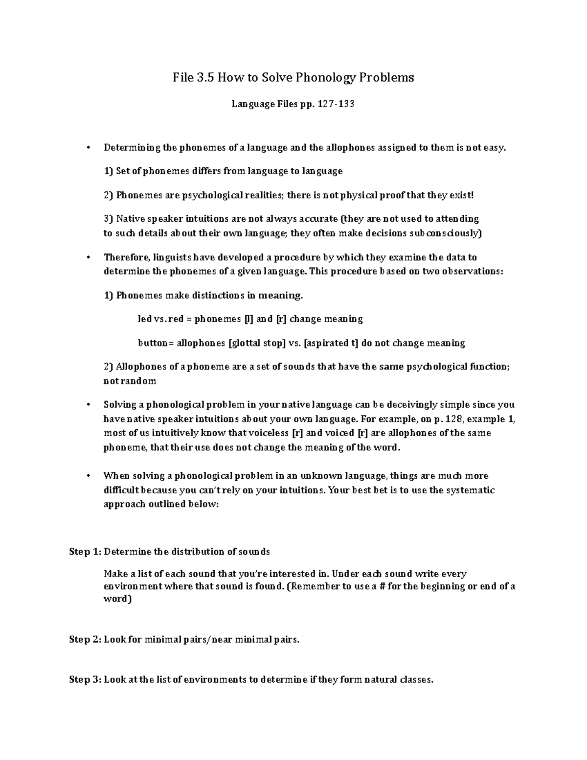 How to Solve Phonology Problems in Linguistics (Course Code: LING 101 ...
