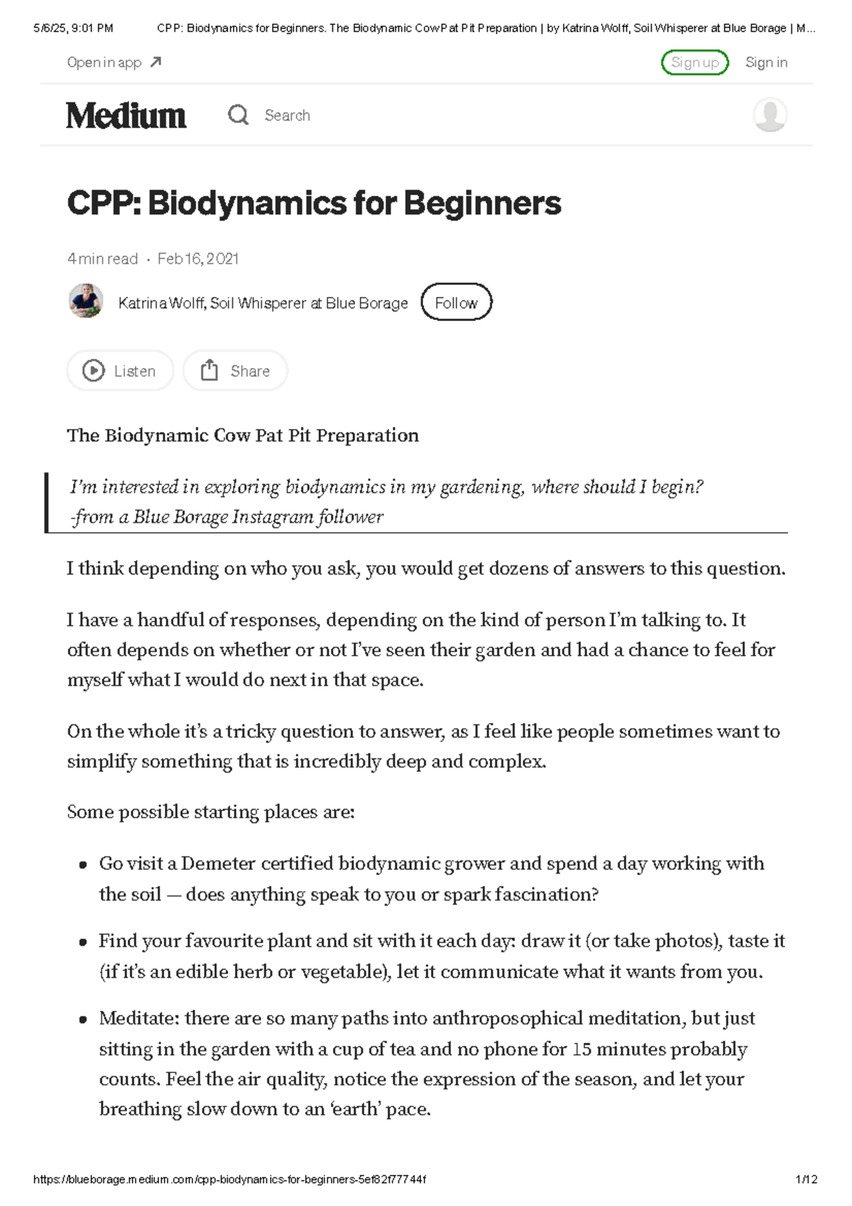 CPP: Biodynamics for Beginners - Cow Pat Pit Prep Guide by Katrina ...