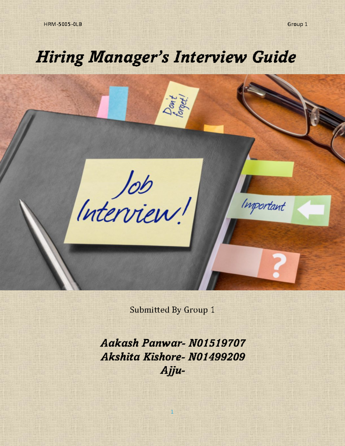 Hiring Manager's Interview Guide (Recruitment & Selection) - Studocu