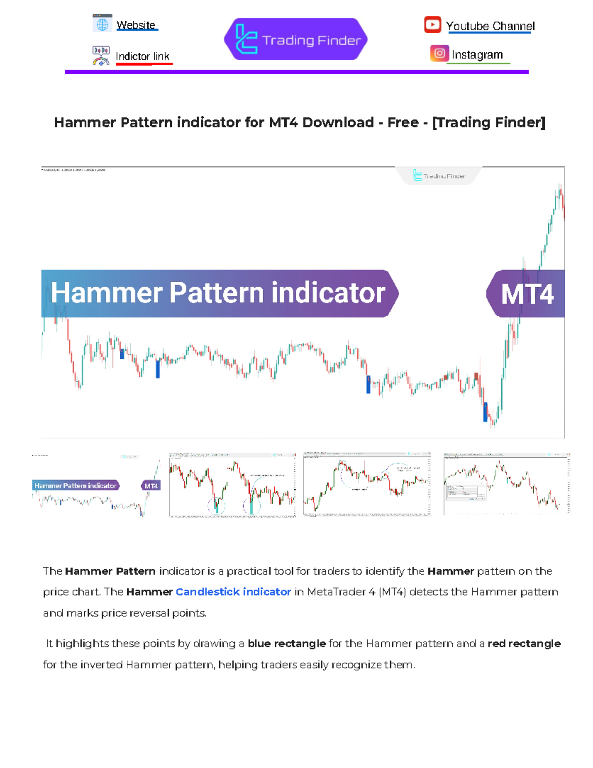 Hammer Pattern indicator for MT4 Download Free Trading Finder - Website ...