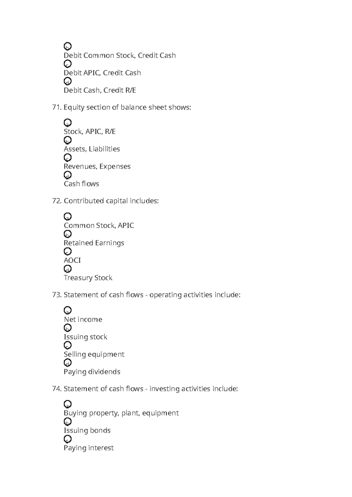 Corporation Accounting Quiz 1: Key Concepts and Questions - Studocu