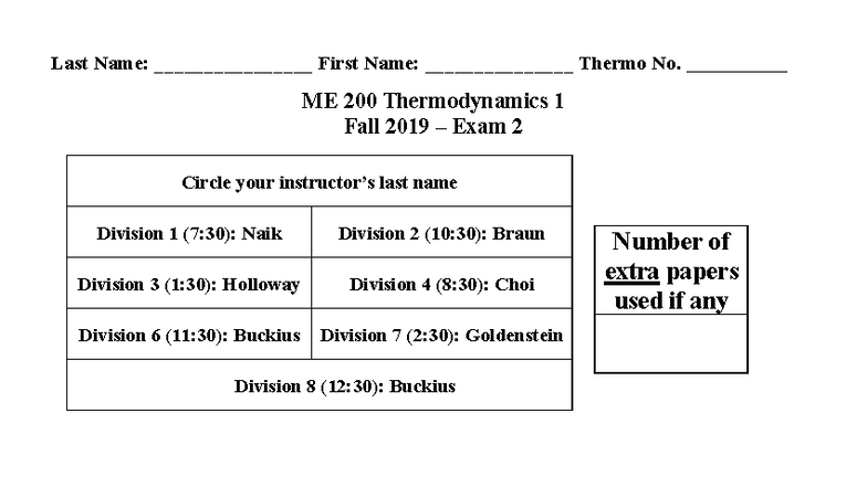 ME 200 Thermodynamics 1 Fall 2019 Exam 2 Practice Questions - Studocu