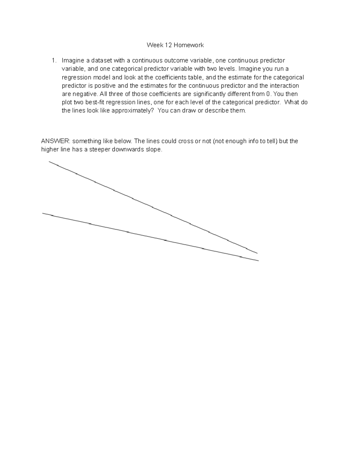 Week 12 Homework 1 Key: Regression Analysis Insights - Studocu