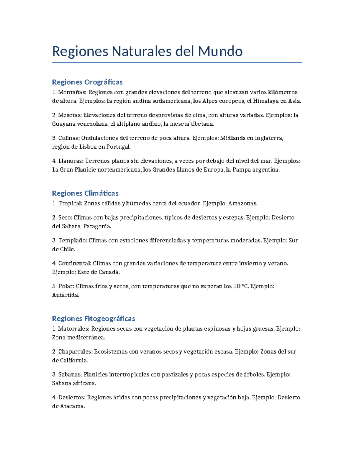 Regiones Naturales del Mundo: Tipos y Ejemplos de Climas y Ecosistemas ...