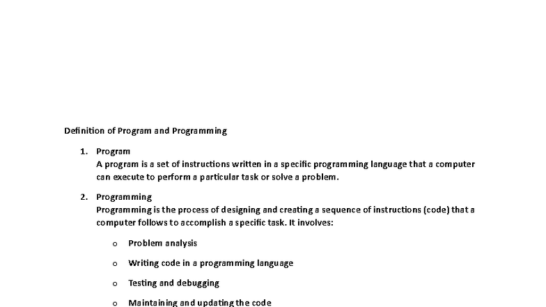 Level 6 Programming Concepts and Approaches: Definitions and Models ...