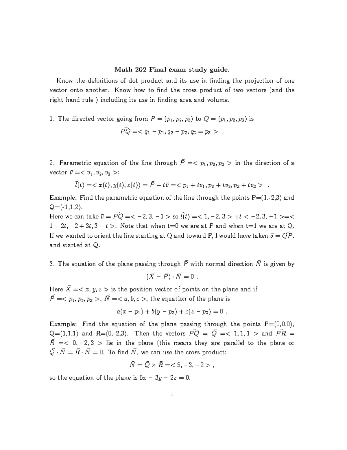 Calculus 3 Fall 2022 Final Exam Comprehensive Review Guide - Studocu