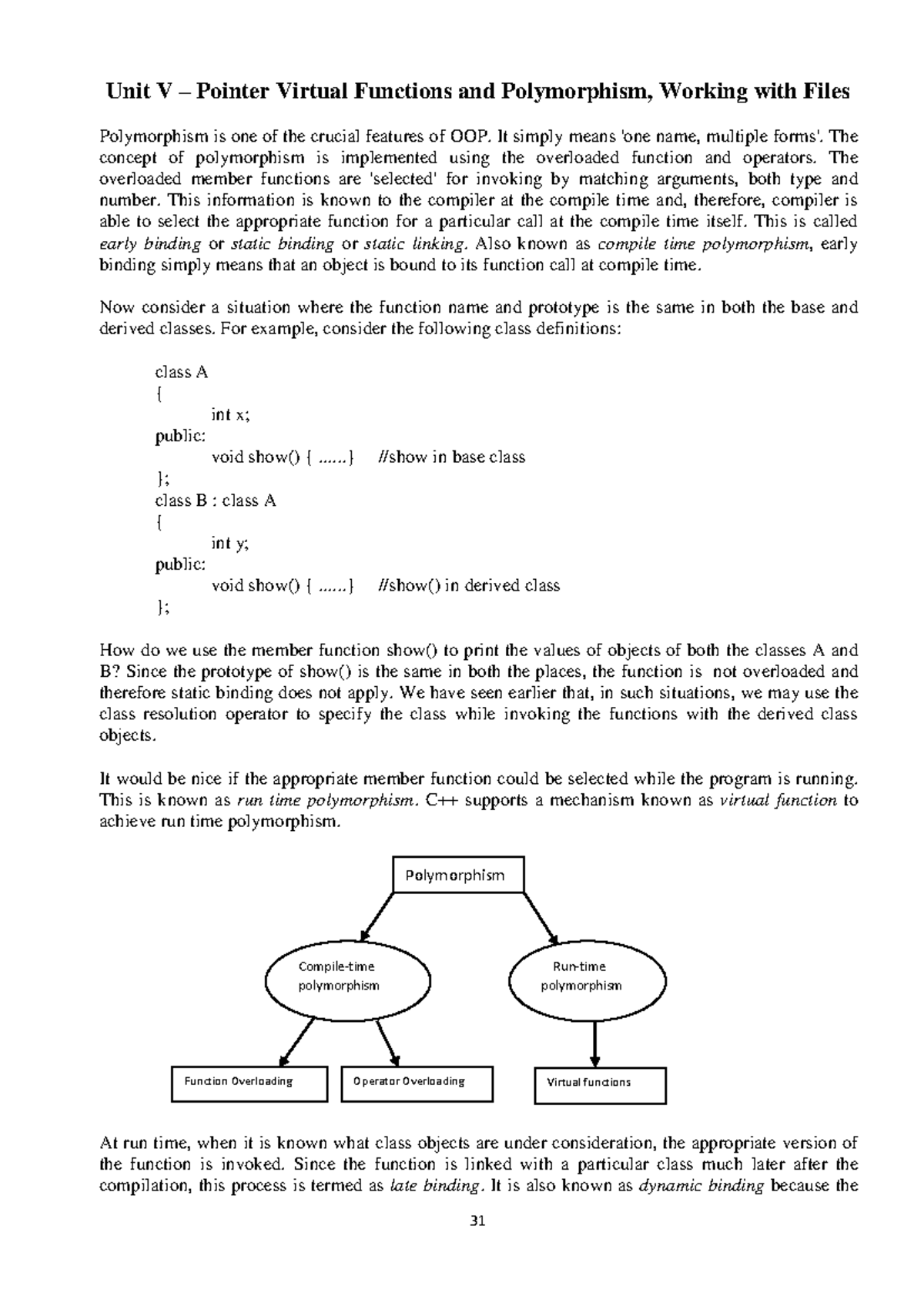 Cpp mod 5 - Object Oriented Programming using C++ based on mgu syllabus ...