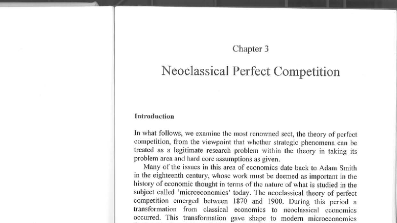 Chapter 3-4: Strategy and Neoclassical Theory in Economic Foundations ...