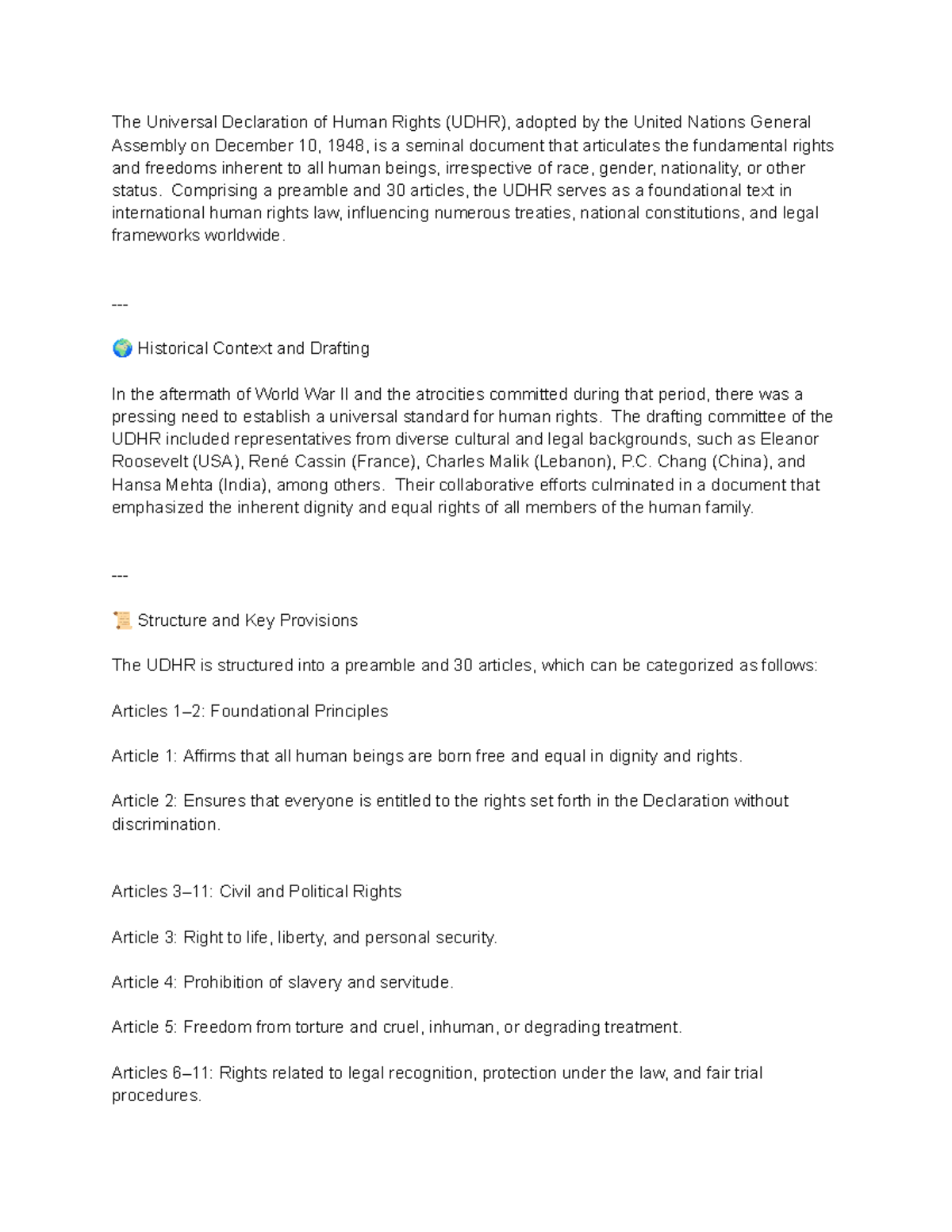 UDHR - Comprehensive Notes on the Universal Declaration of Human Rights ...